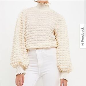 Endless Rose Textured Mock Neck Top